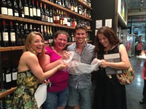 Hanging out with Heather, Bill and two fans (Maggie and Kathy) after the party has officially ended (something about bubble wrap that is fun even as adults...)