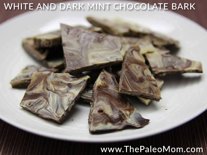 White and Dark Mint Chocolate Bark