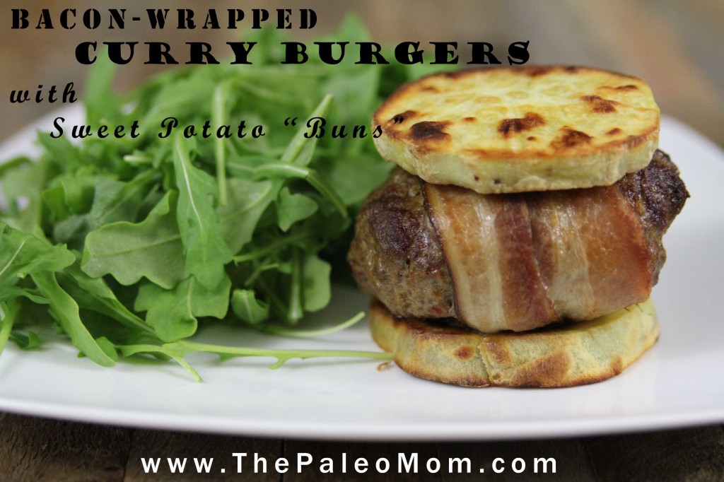 Bacon-Wrapped Curry Burgers with Sweet Potato Buns 2