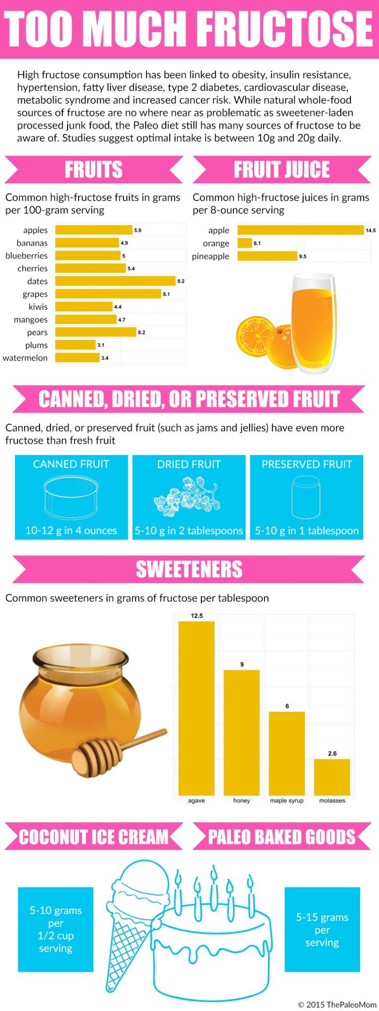 Paleo Fructose Sources Infographic from ThePaleoMom
