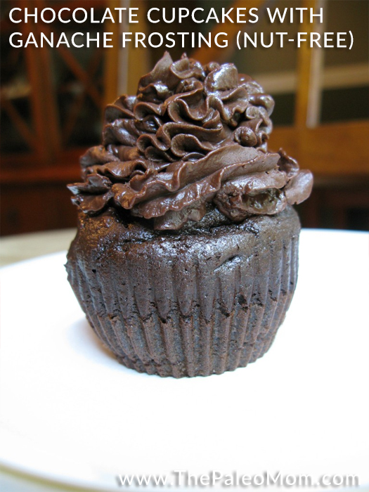 Chocolate Cupcakes with Ganache Frosting (nut-free)