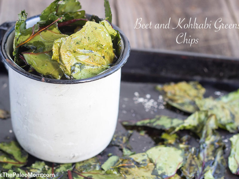 Beet and Kohlrabi Greens Chips