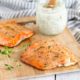 Broiled Salmon with Dill Caper Sauce