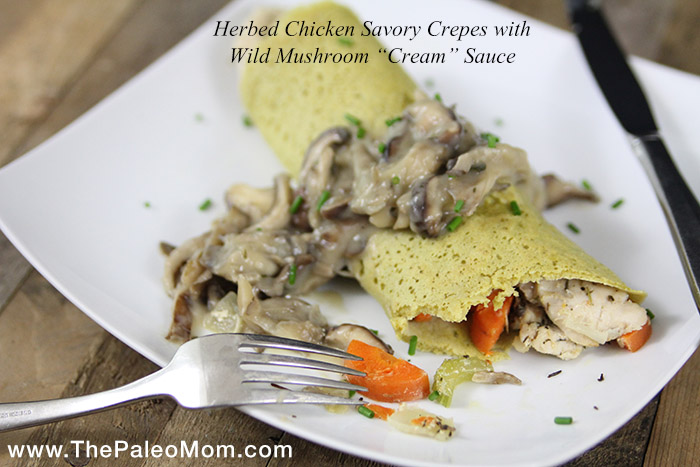 Herbed Chicken Savory Crepes with Wild Mushroom Cream Sauce - Option 2