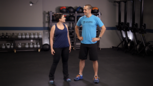 Sarah talks with Charles (workout)