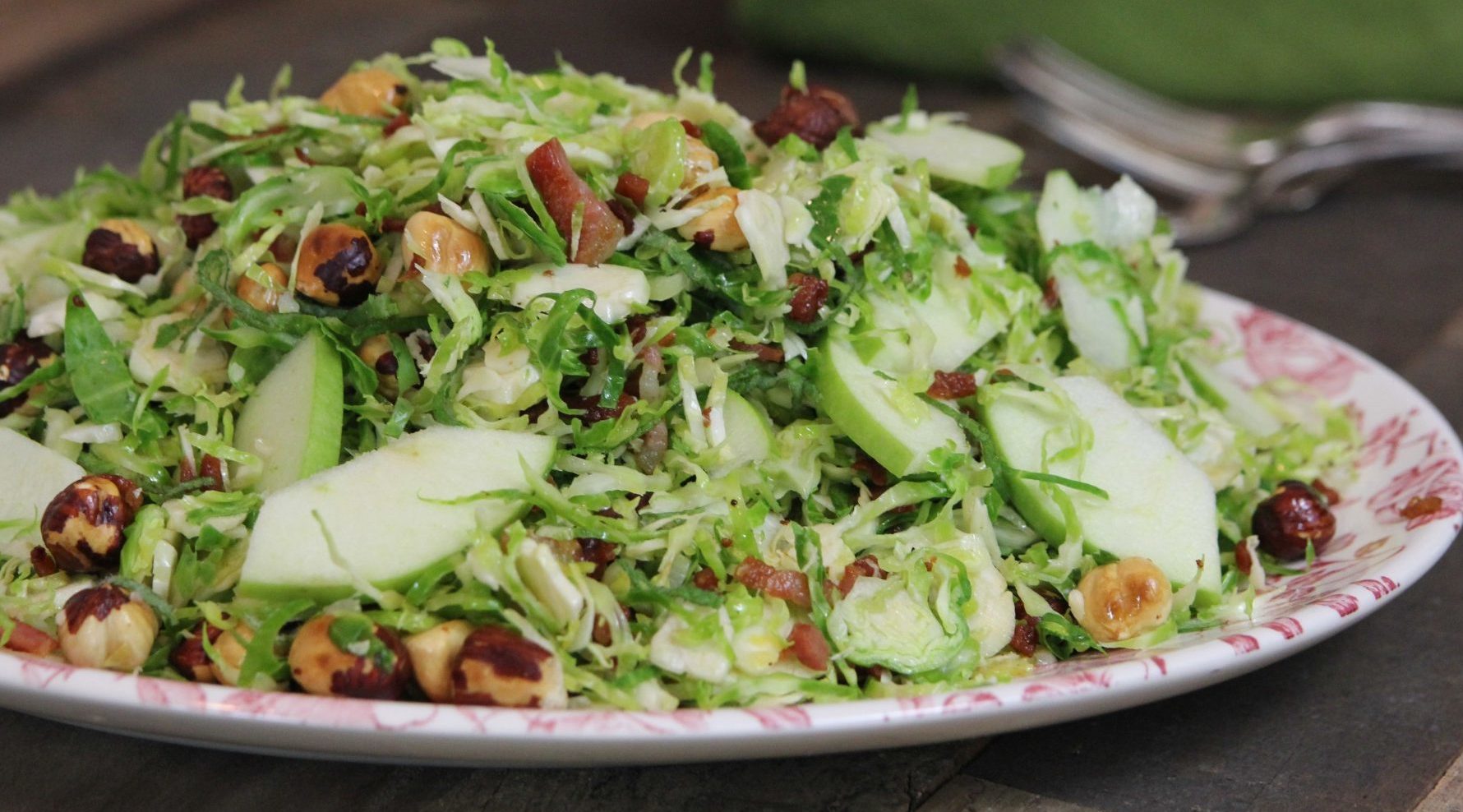 Shaved Brussels Slaw with Hazelnuts, Apple, and Mint | The Paleo Mom