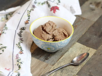 this dairy-free chocolate ice cream uses dates as a sweetener and for great texture